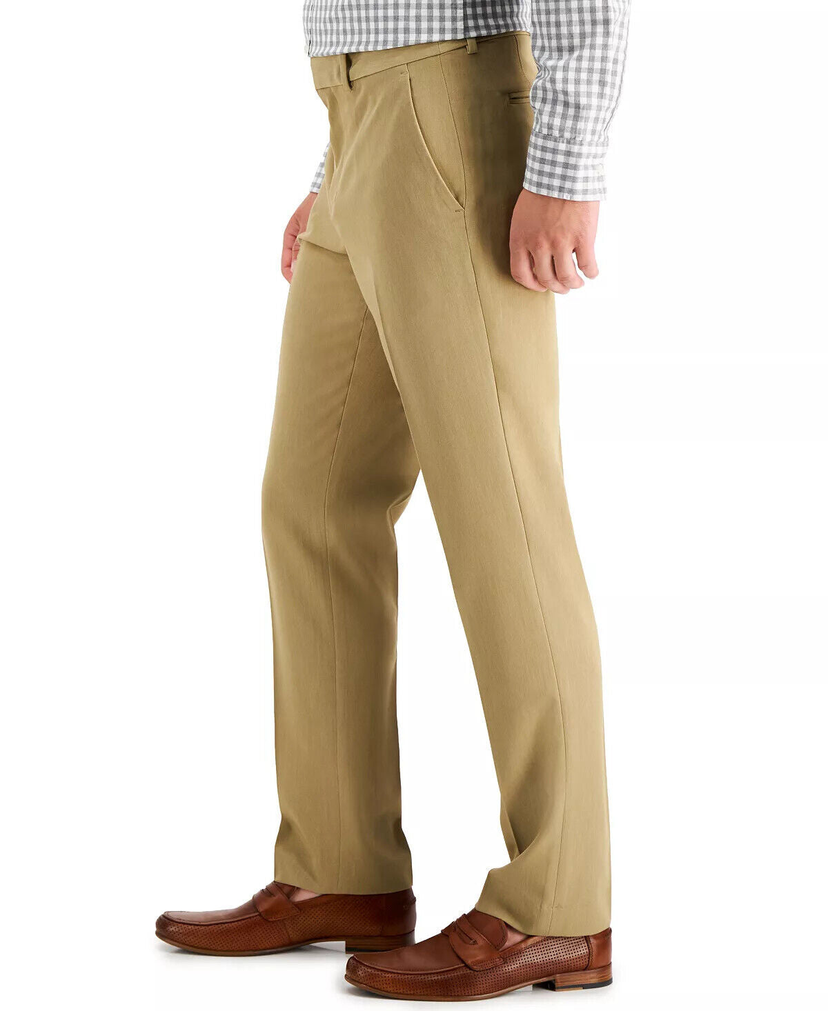 Perry Ellis Mens Dress Pants 38x32 Elmwood Beige Modern Fit Stretch Resolution