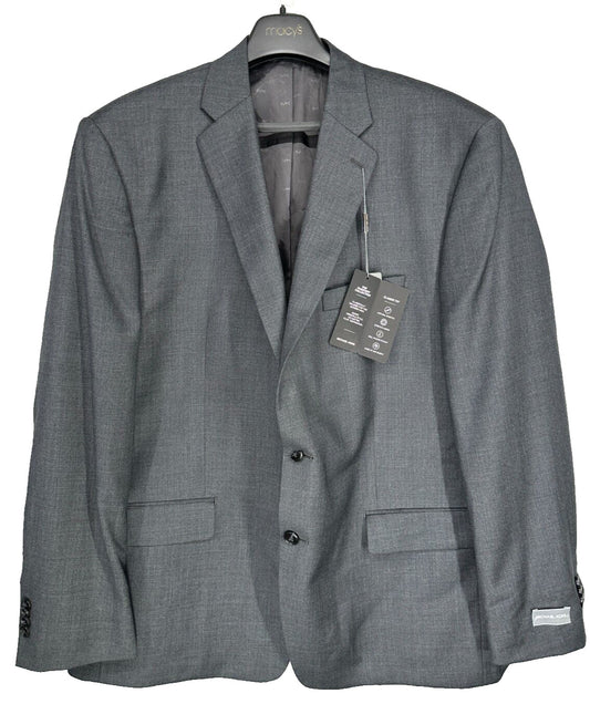 MICHAEL KORS Suit Jacket Size 48R Gray Classic Fit Wool Blend Stretch FLAW