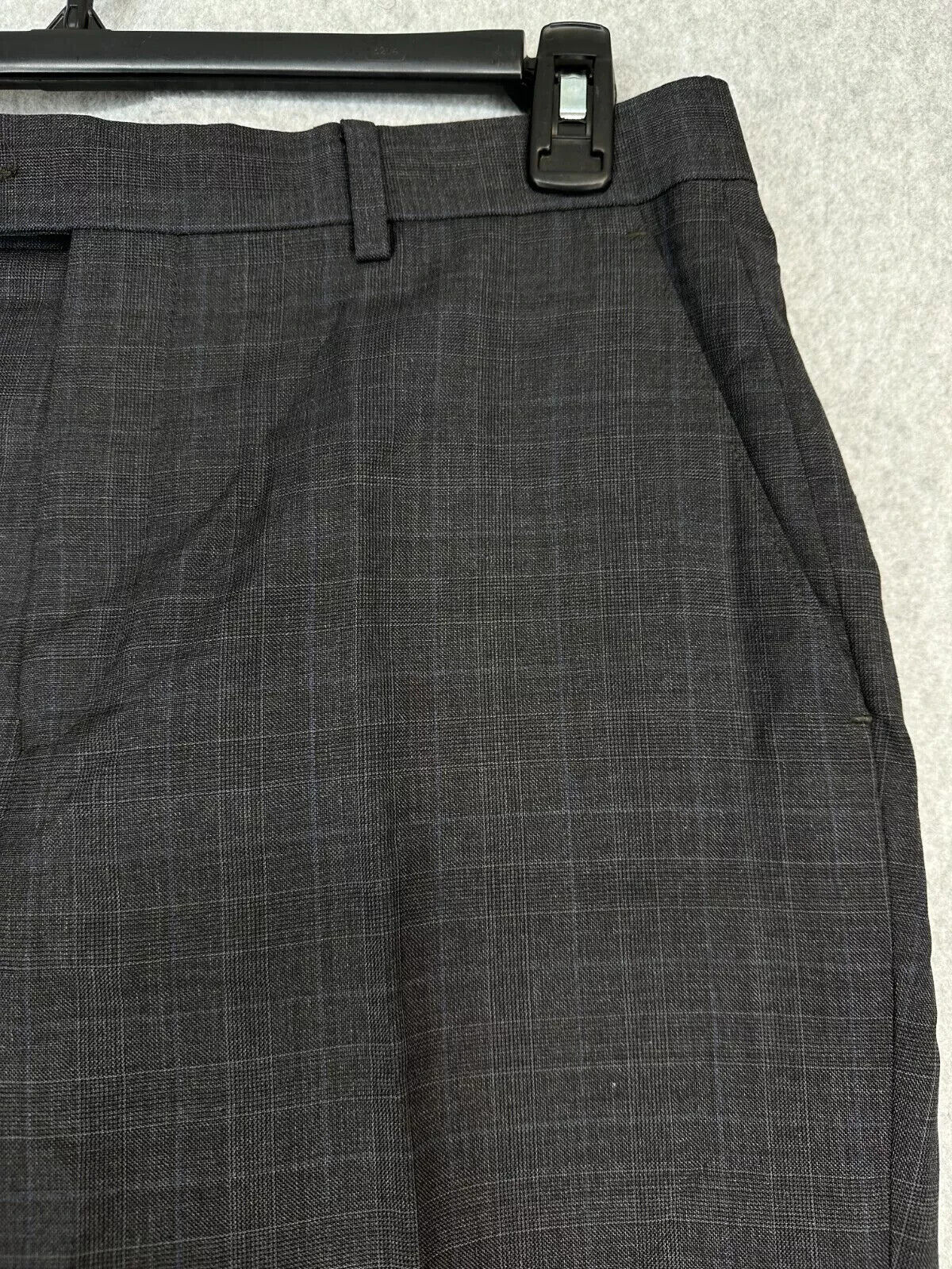 Ralph Lauren Suit Size 42L 36x32 Gray Blue Plaid Ultraflex Classic Fit 2-Piece