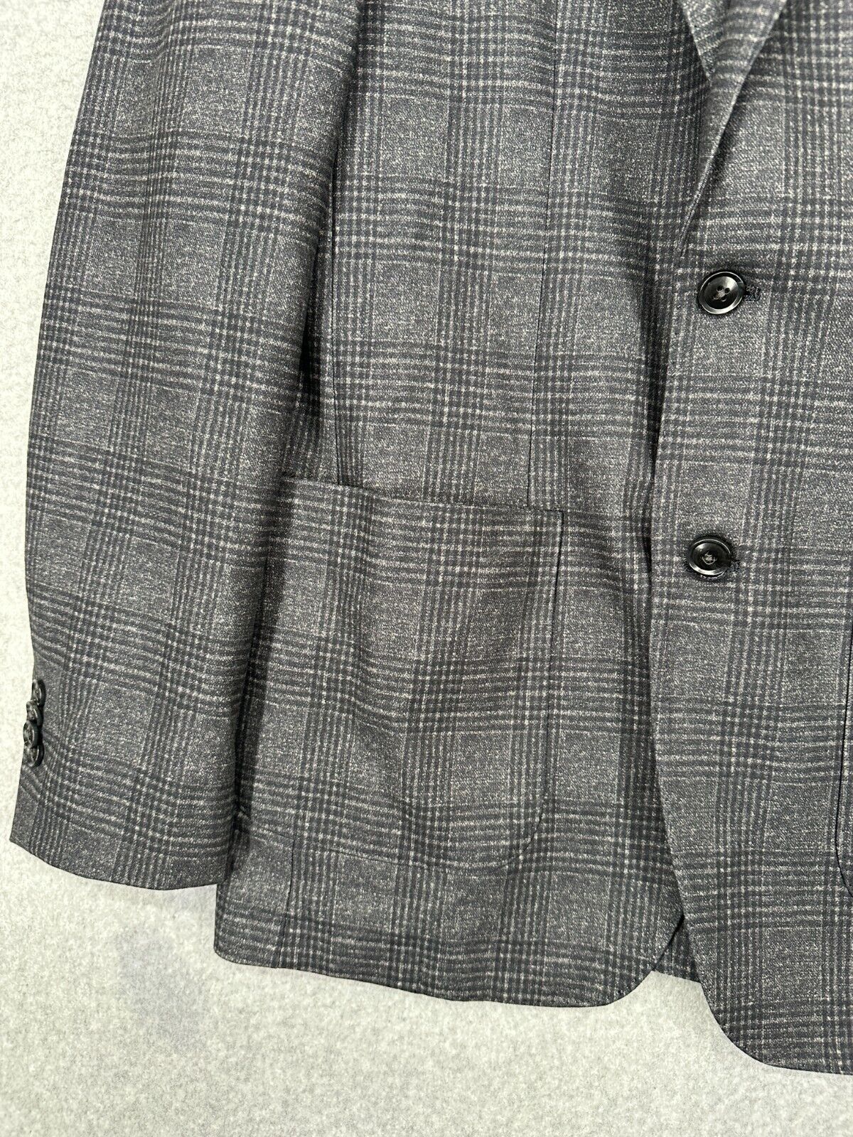 Bar III Sport Coat Mens Size 38L Gray Charcoal Plaid Slim Fit NWT $295