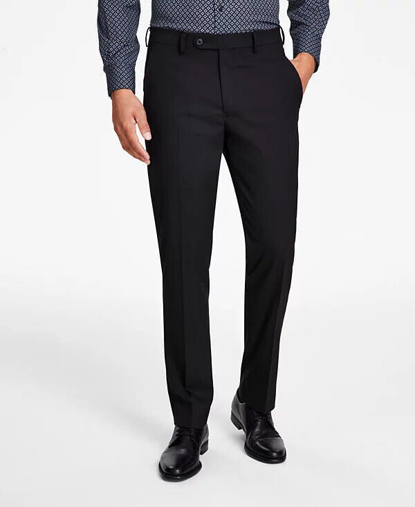 ALFANI Suit Pants Size 33x30 Black Slim Fit Stretch Solid NWOT $135