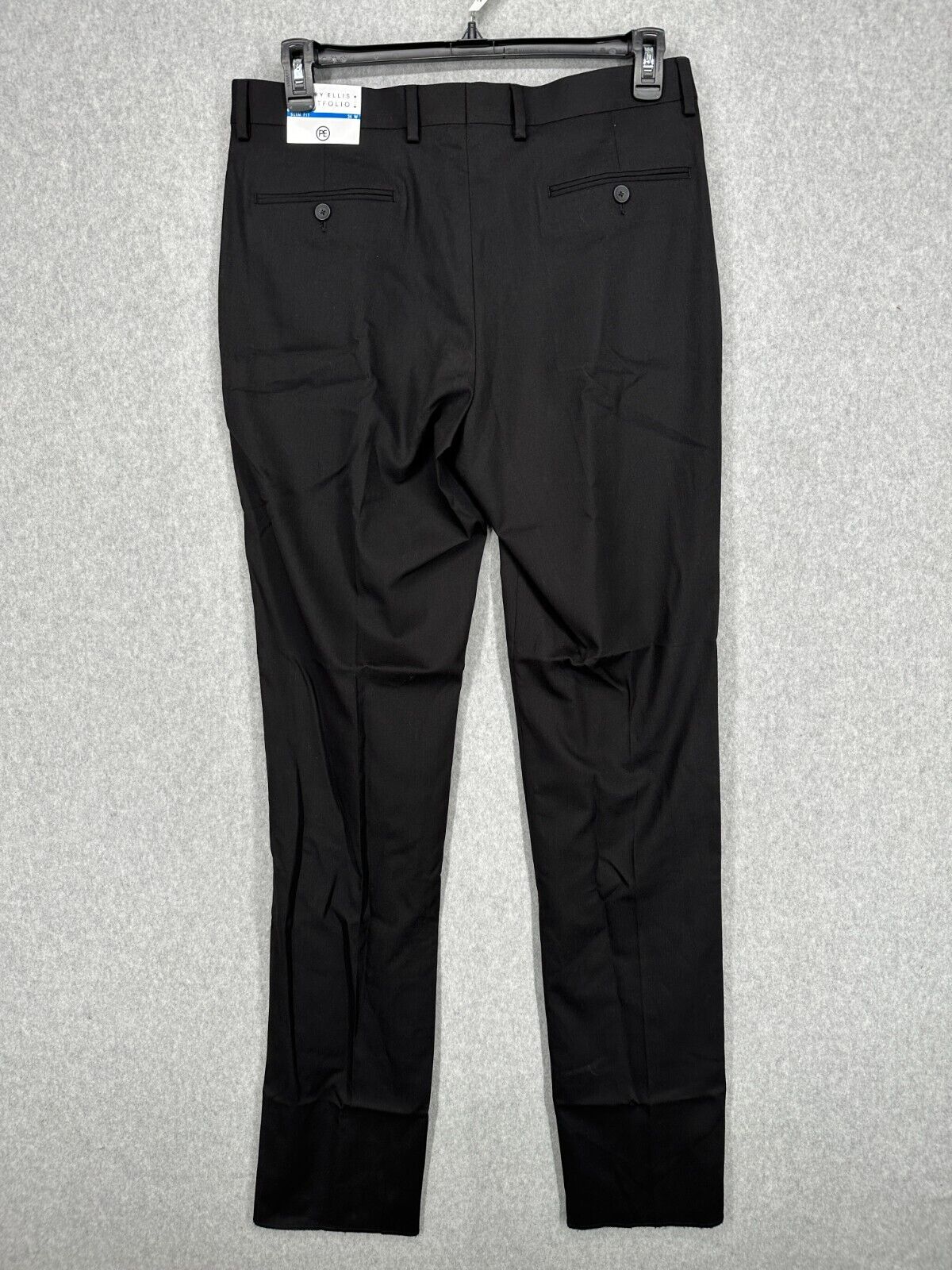 Perry Ellis Tuxedo Suit Pants Mens Size 34W Black Slim Fit Unhemmed NWT