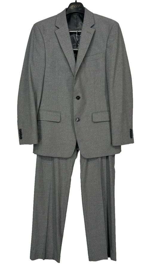 IZOD Suit Mens Size 38R 32x33 Gray Classic Fit Straight Leg Stretch PreOwn 2-Pc