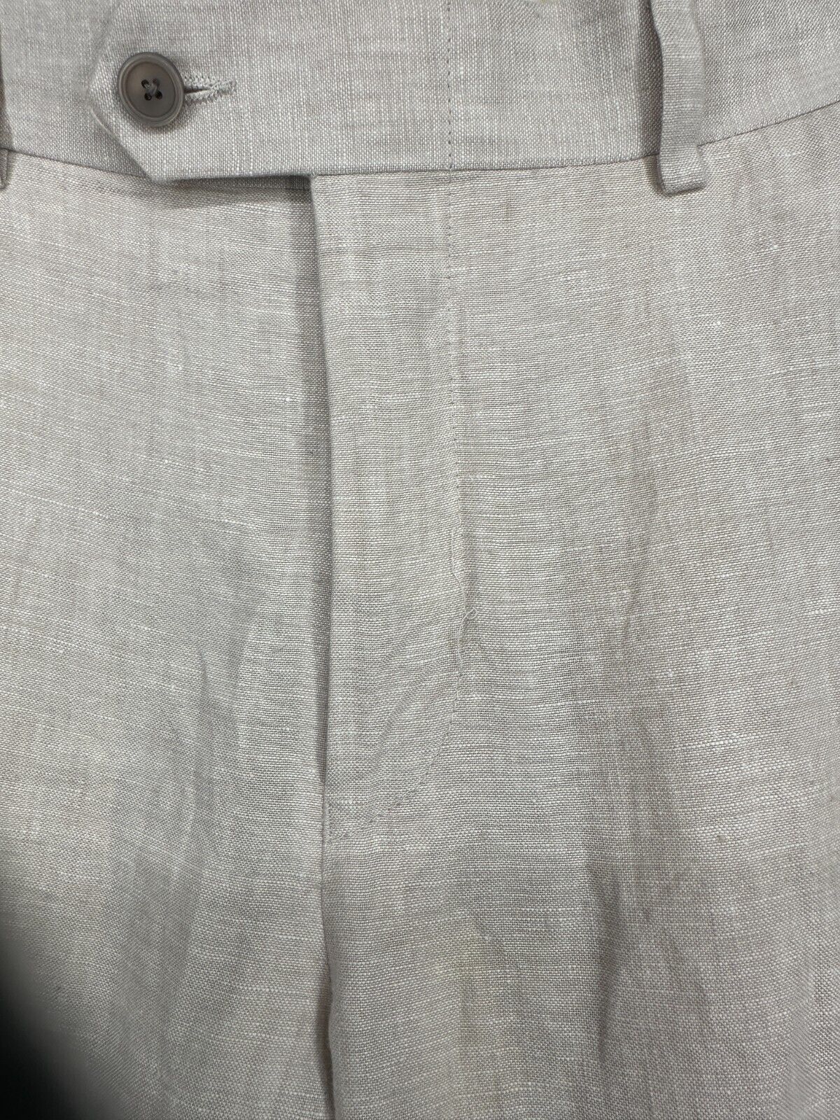 BAR III Dress Pants Mens Size 32x32 Tan 100% Linen Slim Fit PreOwned