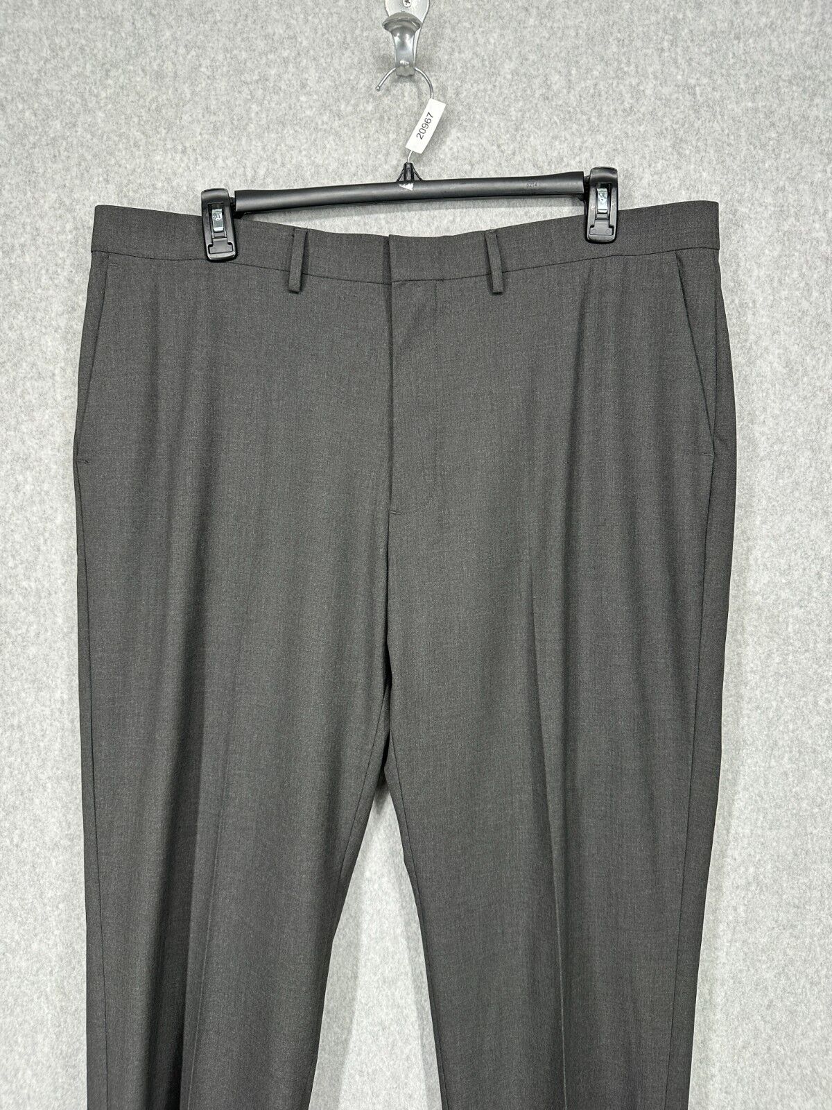 J.M. Haggar Pants 42x30 Dark Charcoal Classic Fit 4-Way Stretch Flat Front NWOT