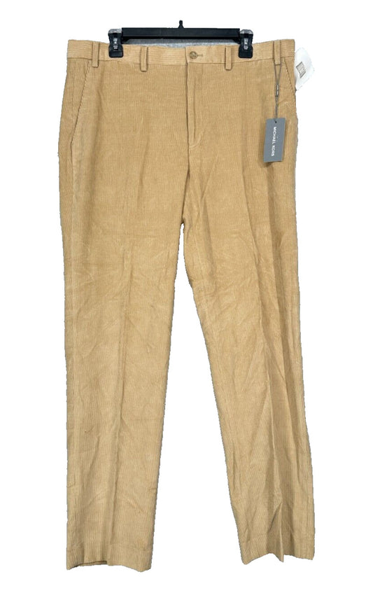 MICHAEL KORS Corduroy Pants Mens Size 36x32 Camel Biege Modern Fit Stretch NWT