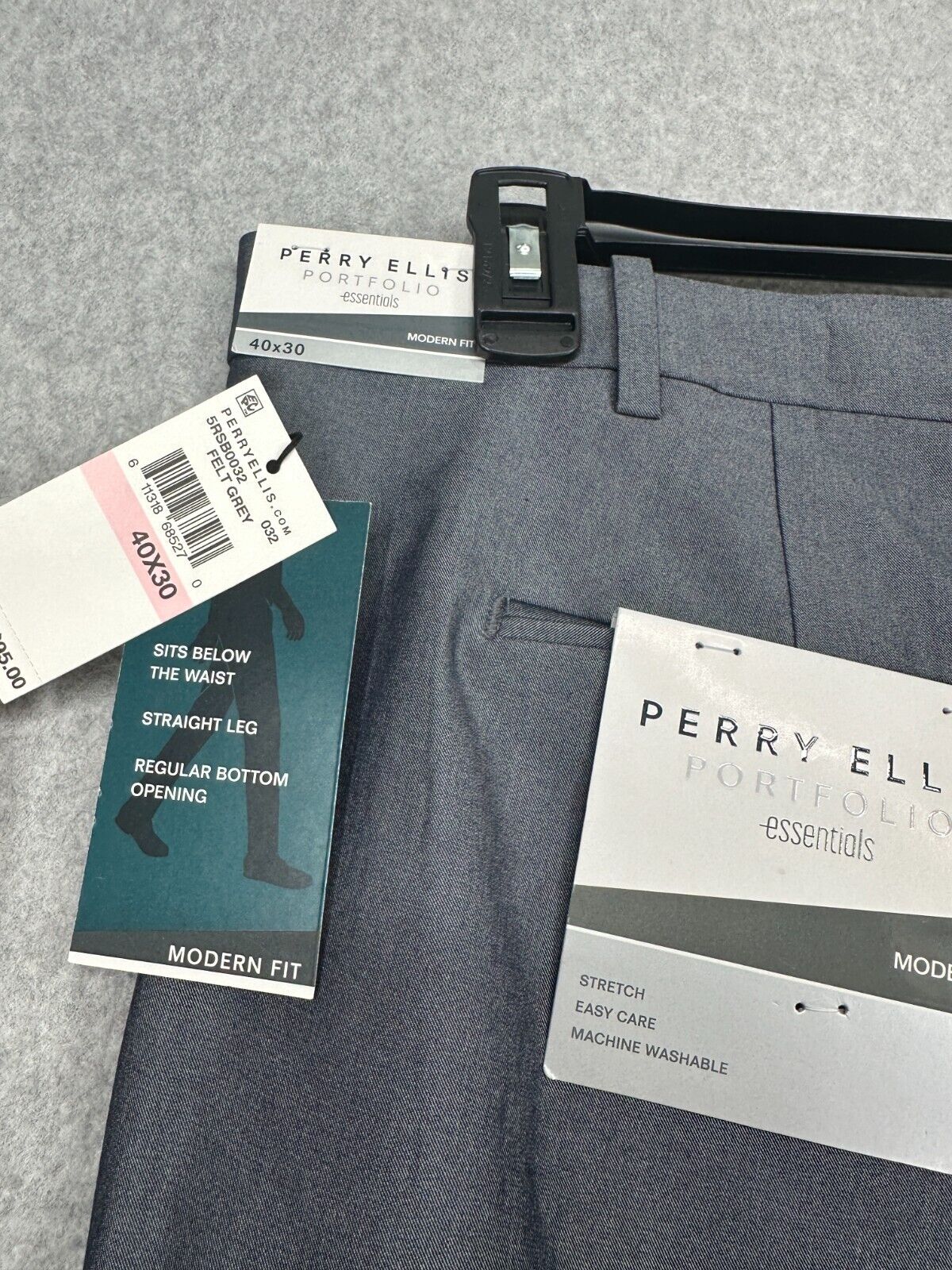 Perry Ellis Dress Pants Mens Size 40x30 Felt Gray Modern Fit Straight Leg NWT