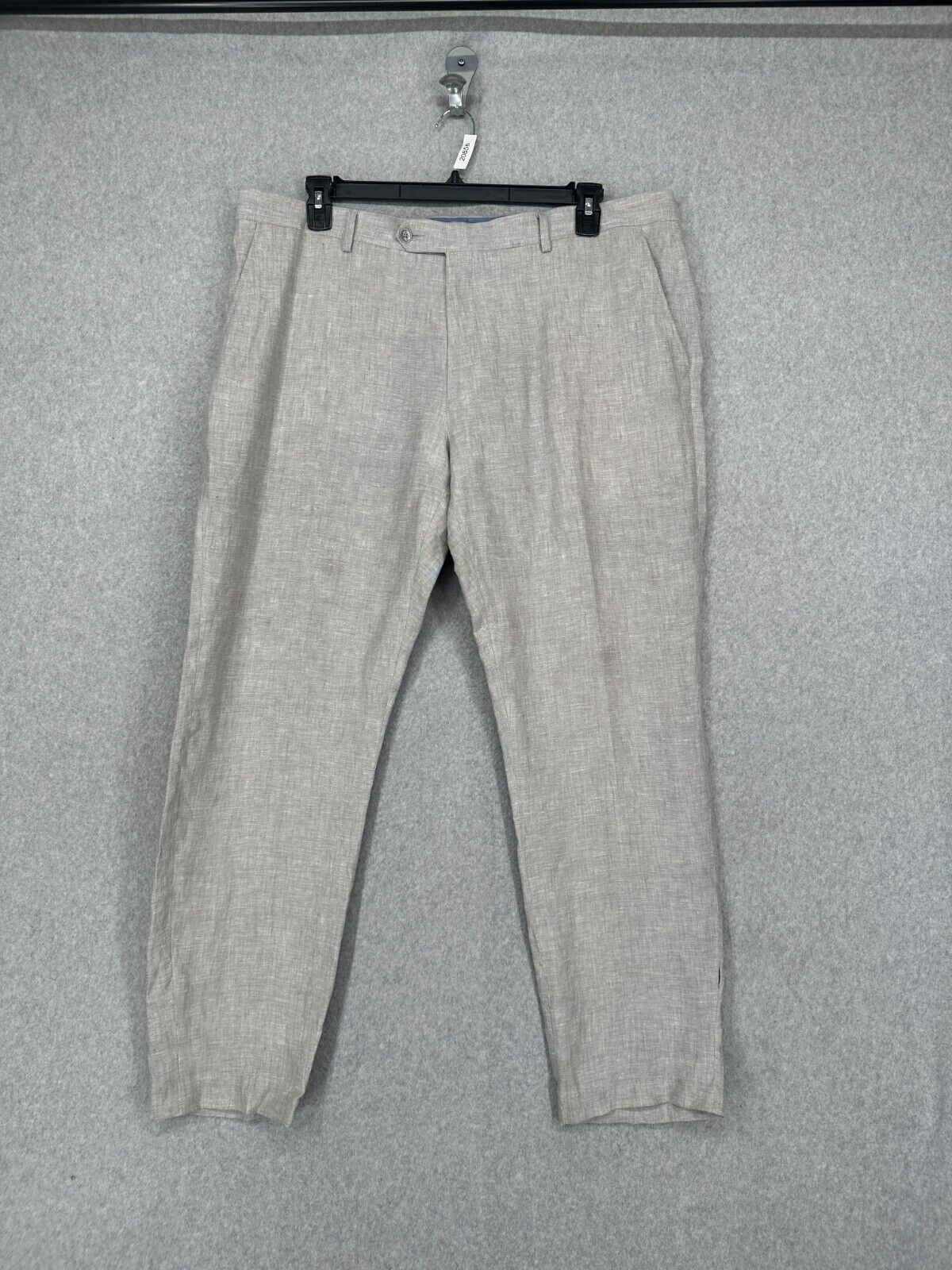 Tommy Hilfiger Dress Pants Mens 40x32 Gray 100% Linen Straight Leg FLAWS