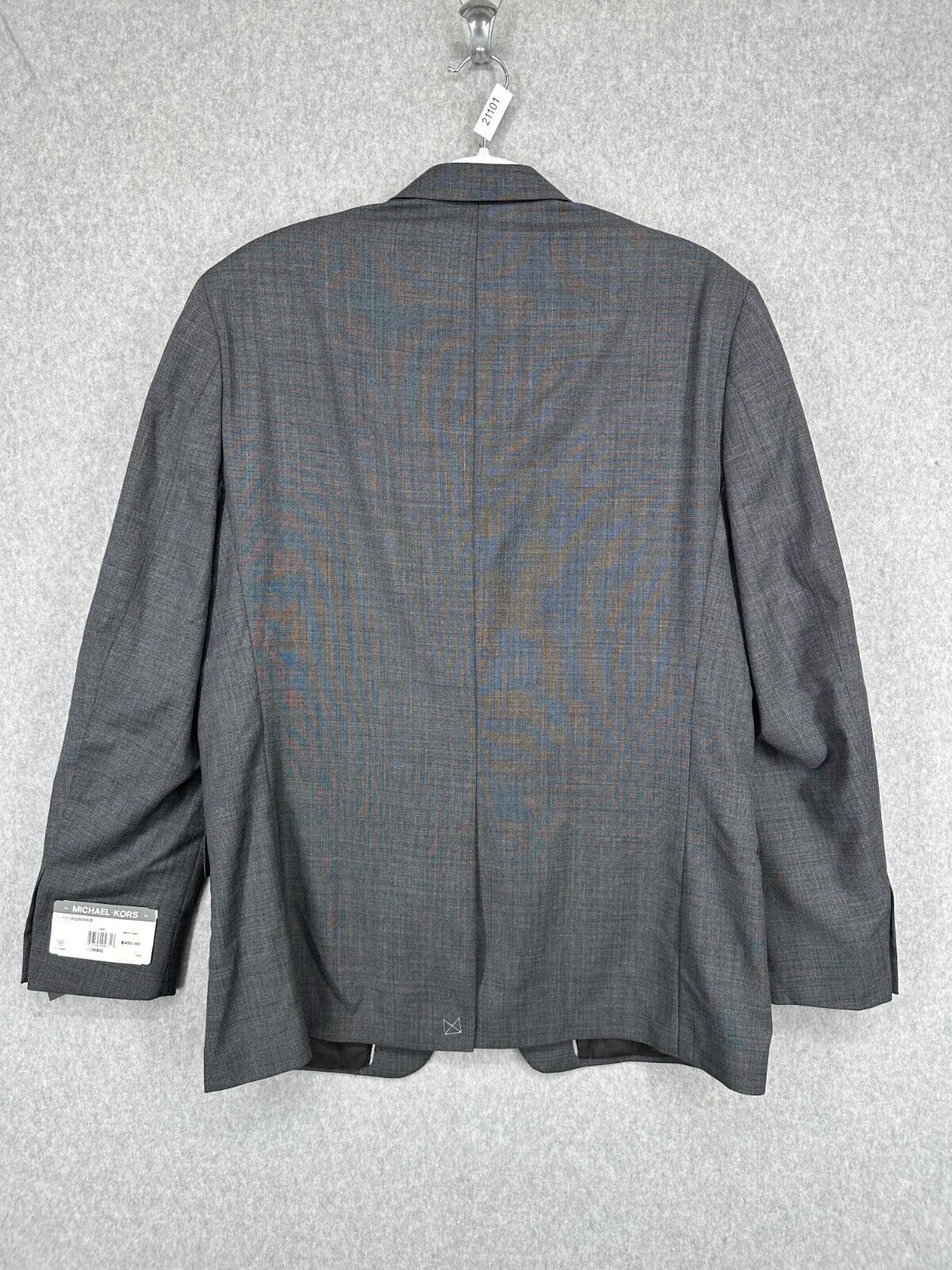 MICHAEL KORS Suit Jacket Size 40R Mid Gray Classic Fit Wool Blend Stretch FLAW