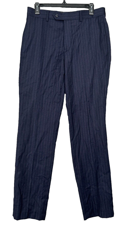 TALLIA Suit Pants Mens Size 30x32 Navy Purple Pinstriped Slim Fit NWT $175