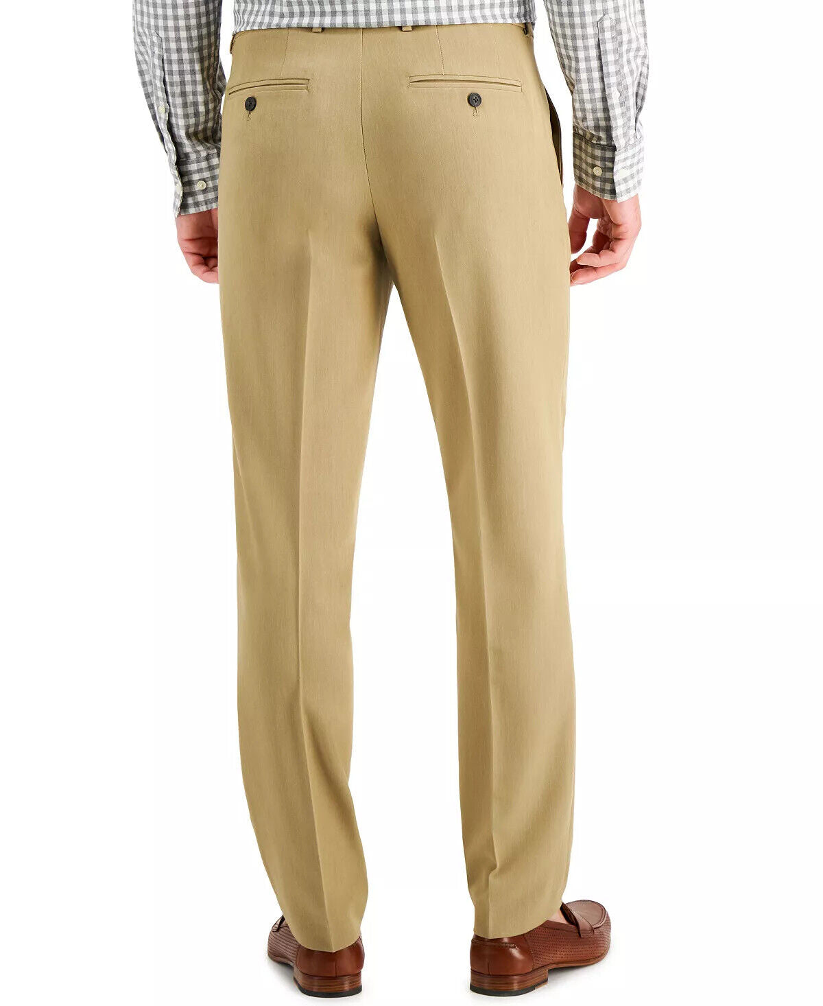 Perry Ellis Mens Dress Pants 38x32 Elmwood Beige Modern Fit Stretch Resolution