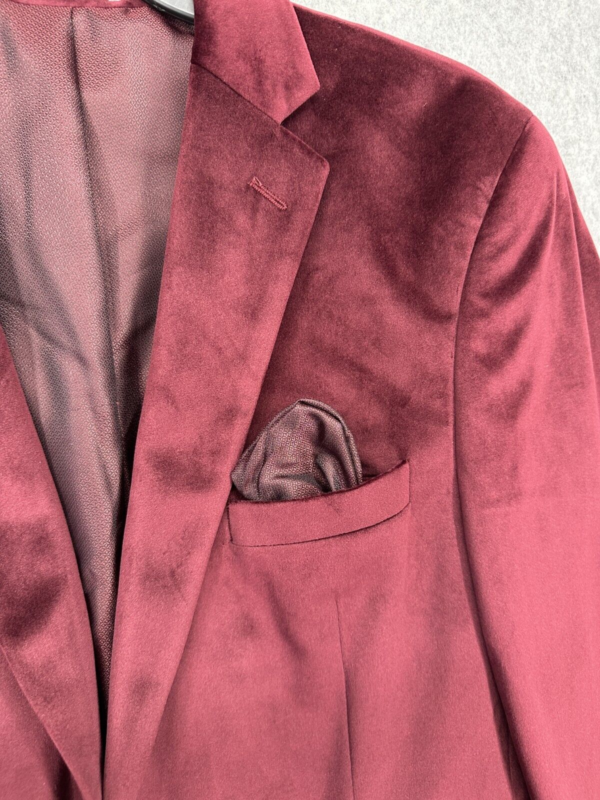 ALFANI Sports Coat Velvet Size 44R Burgundy Slim Fit Jacket NWOT