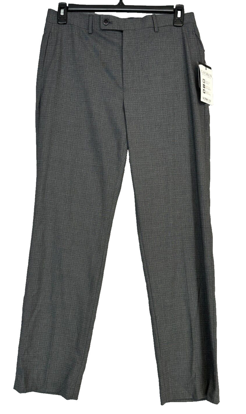 Lauren Ralph Lauren Dress Pants Mens Size 33x32 Norton Gray Mini Grid NWT