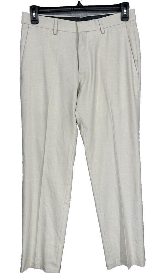 Kenneth Cole Reaction Dress Pants Mens Size 32x29 Off White Slim Fit Stretch