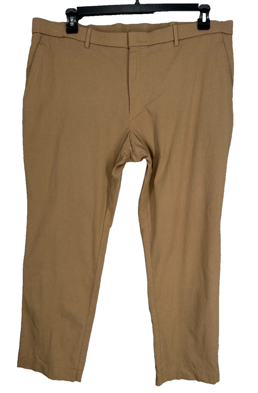 TOMMY HILFIGER Performance Pants Mens 42x30 Camel Modern Fit TH Flex Stretch