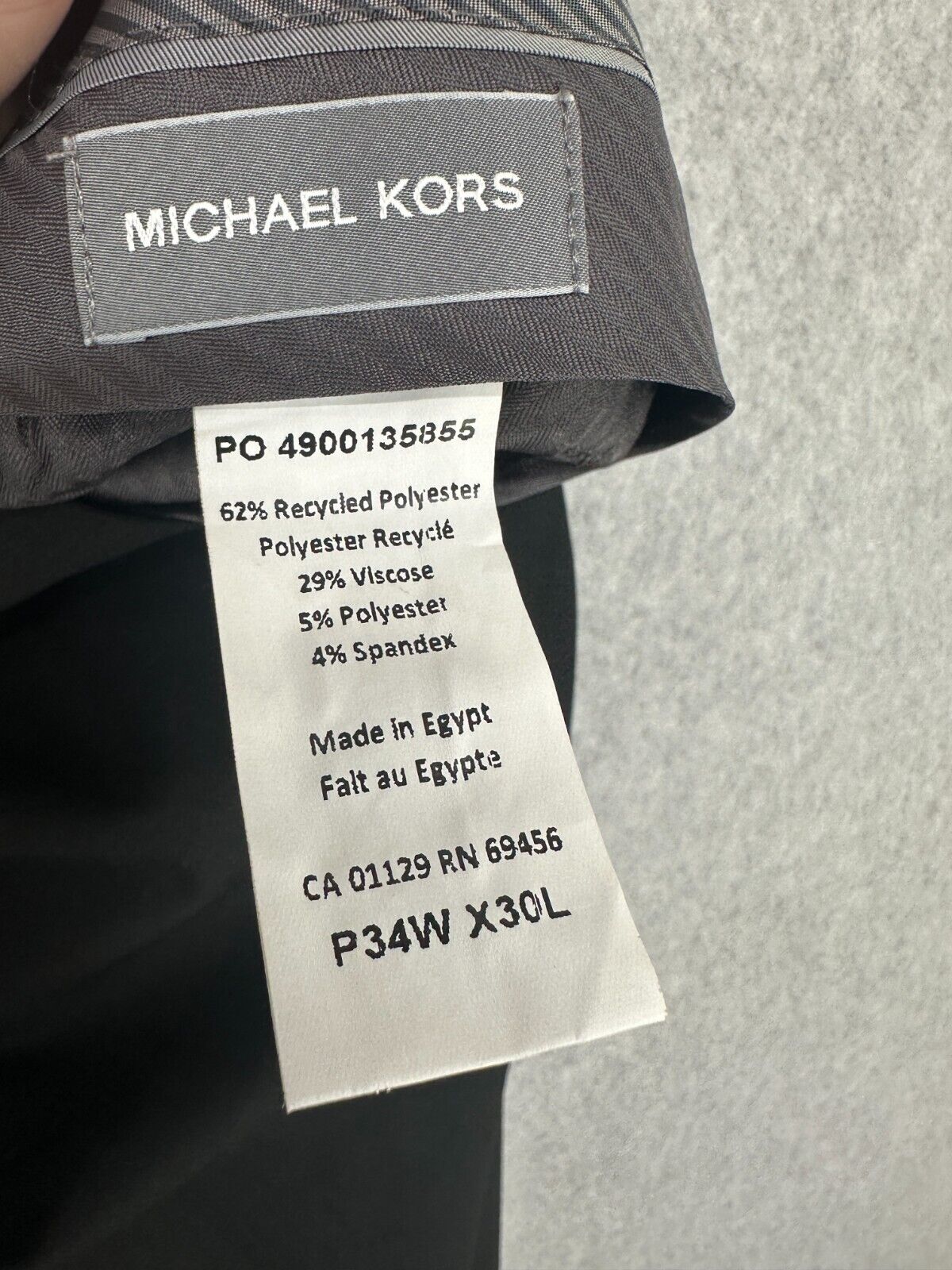 Michael Kors Dress Pants Mens Size 34x30 Black Classic Fit Performance NWT