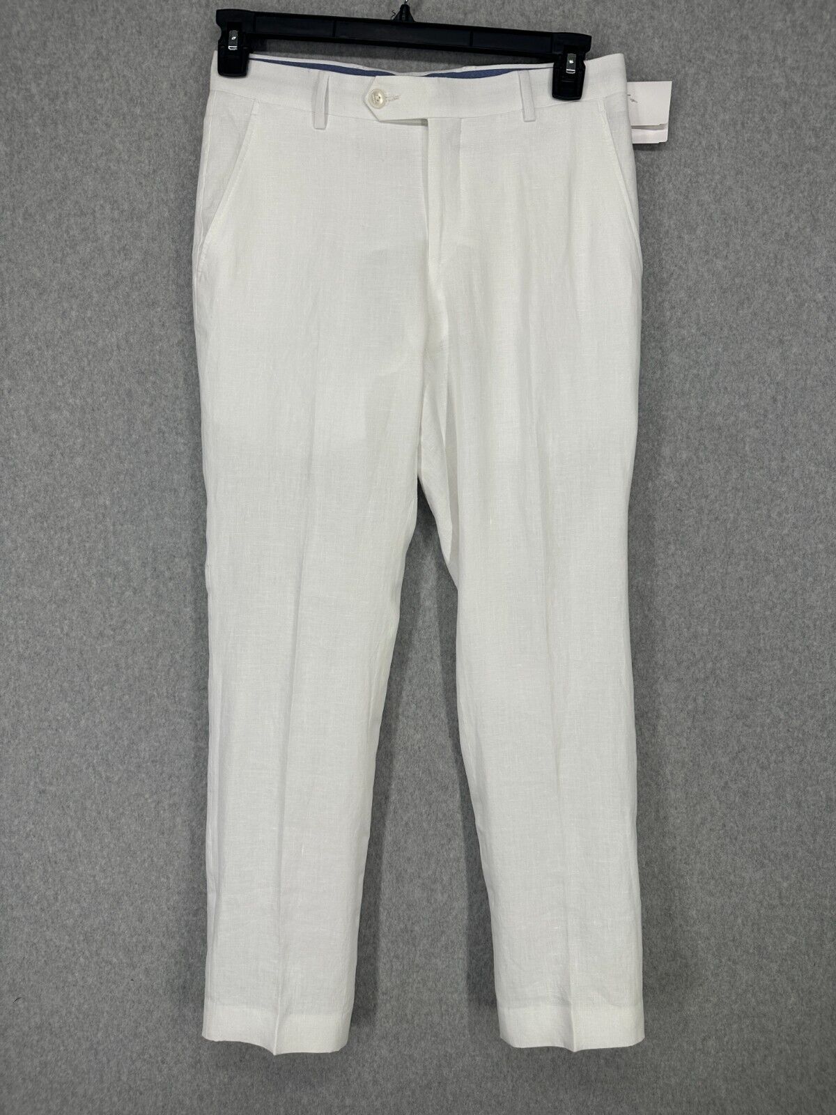 Tommy Hilfiger Suit Mens Size 40R 32x32 White 100% Linen Modern Fit