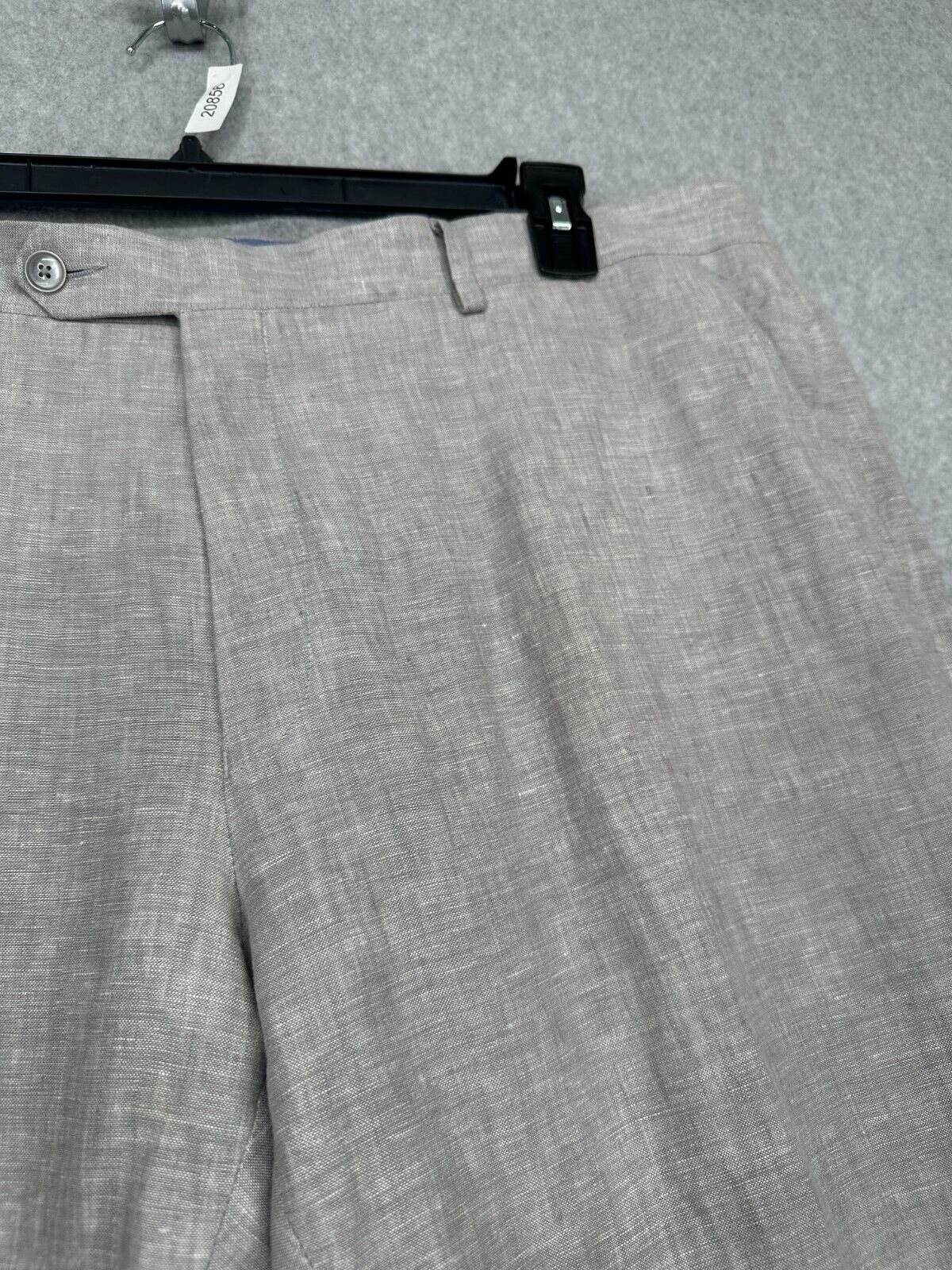 Tommy Hilfiger Dress Pants Mens 40x32 Gray 100% Linen Straight Leg FLAWS