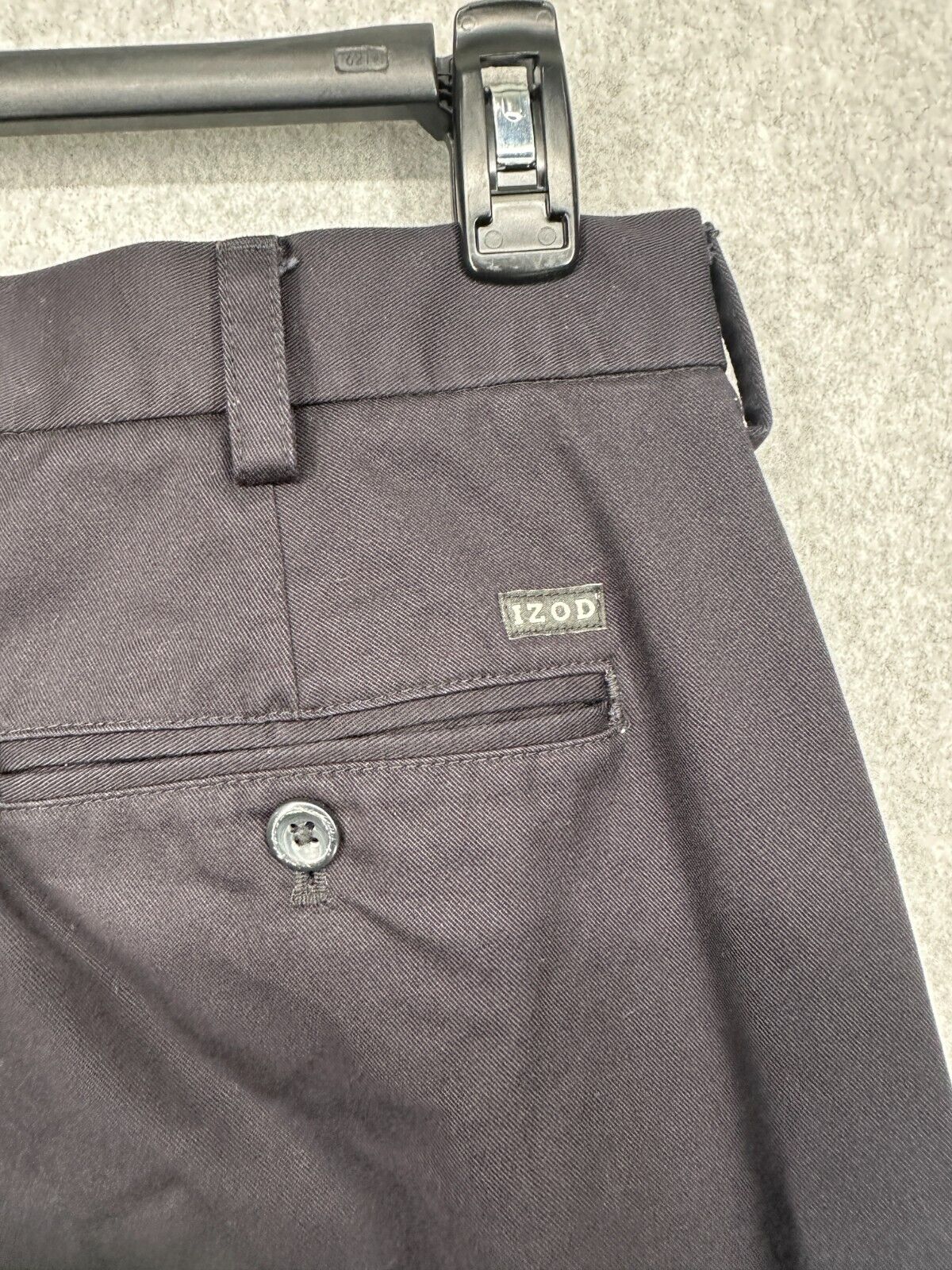 IZOD Khaki Pants Mens Size 32x34 Black Straight Leg 100% Cotton