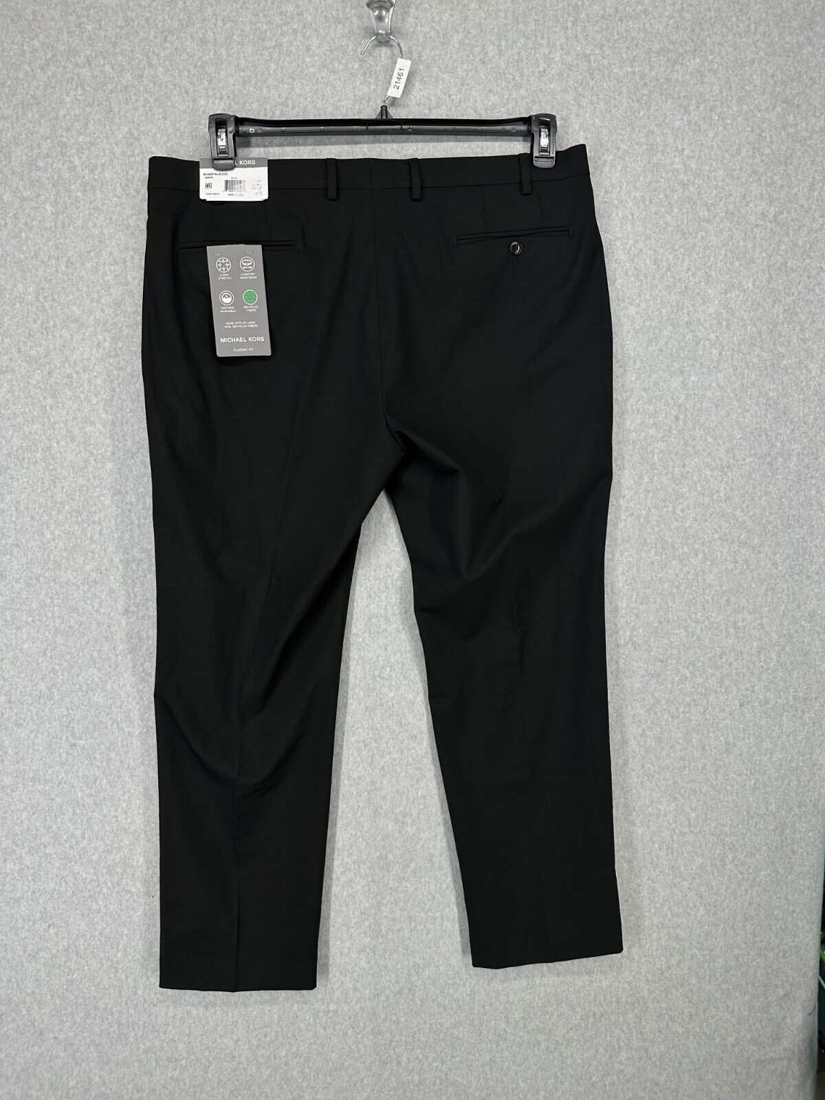 Michael Kors Dress Pants Mens Size 40x30 Black Classic Fit Performance NWT FLAW