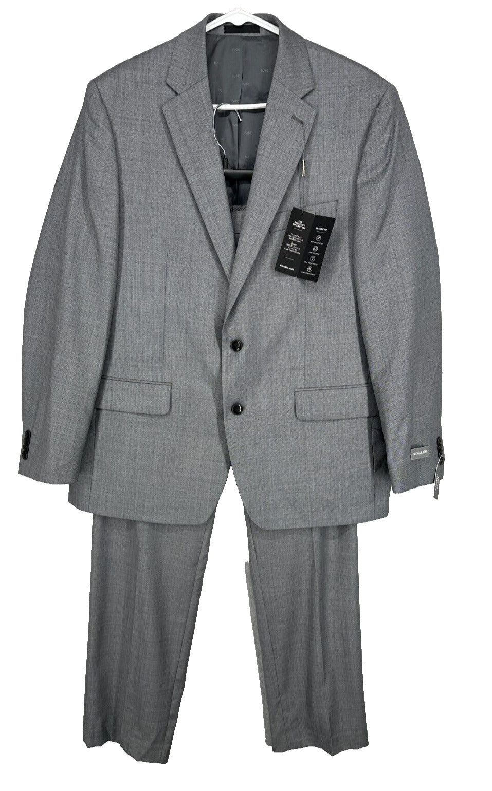 MICHAEL KORS Suit Mens Size 42R 34x30 Light Gray Classic Fit Wool Blend 2-Piece