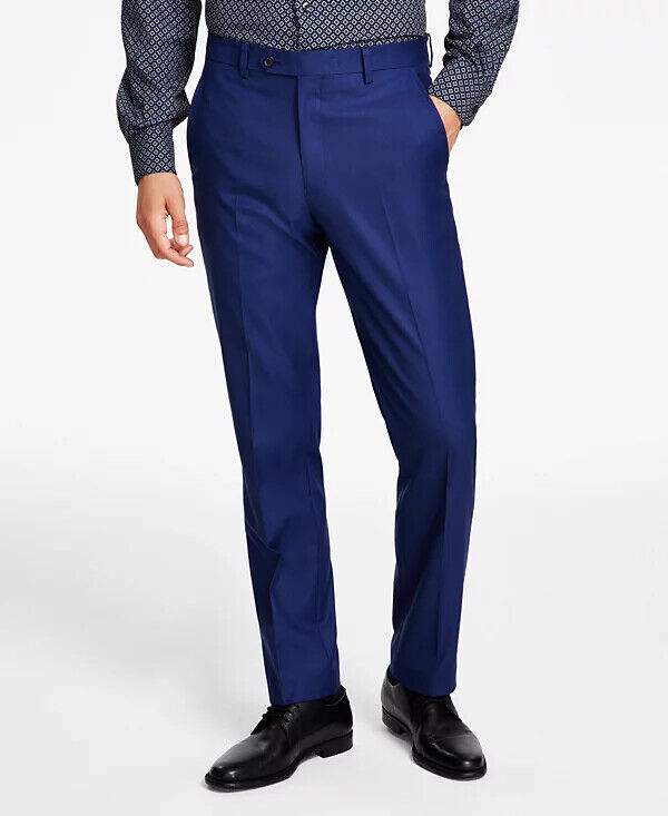 ALFANI Suit Pants Size 36x30 Blue Slim Fit Stretch Solid NWOT $135