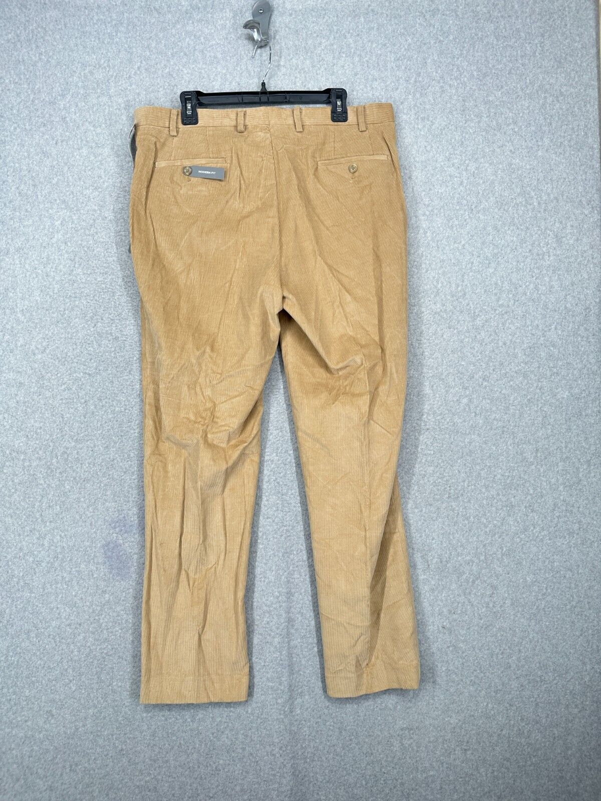 MICHAEL KORS Corduroy Pants Mens Size 36x32 Camel Biege Modern Fit Stretch NWT