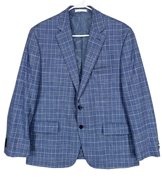 MICHAEL KORS Sport Coat Mens Size 42S Blue white Plaid Classic Fit NWOT