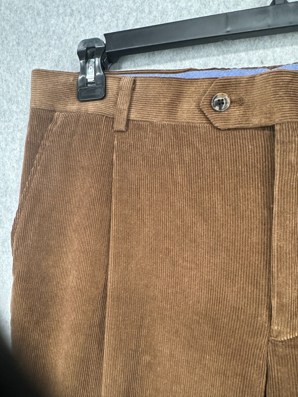 TOMMY HILFIGER Corduroy Suit Pants Mens Size 36x30 Dark Camel Modern Fit Pleated