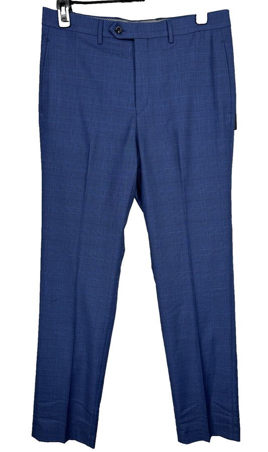 Michael Kors Dress Pants Men Size 34x34 Navy Plaid Classic Spring Performance