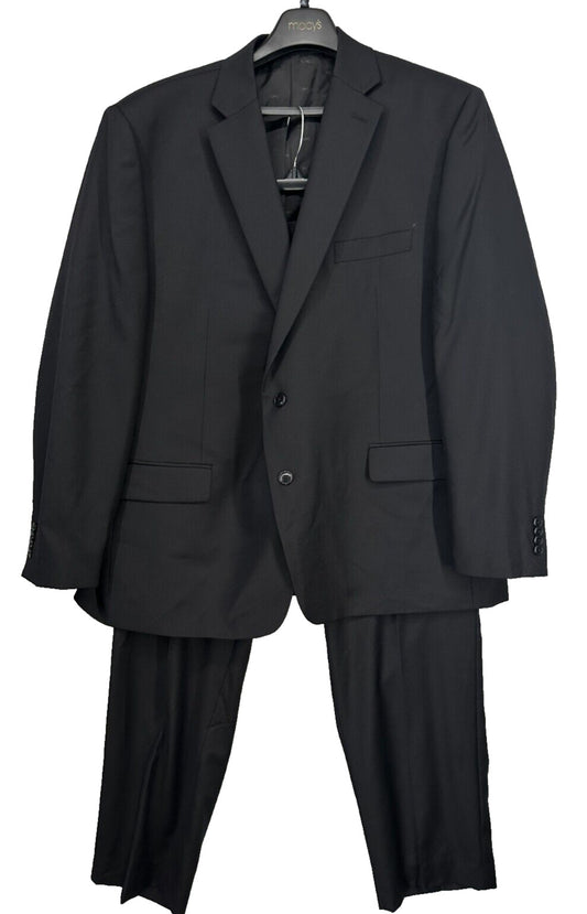 MICHAEL KORS Suit Mens Size 48R 40x30 Black Classic Fit Wool Blend 2-Piece