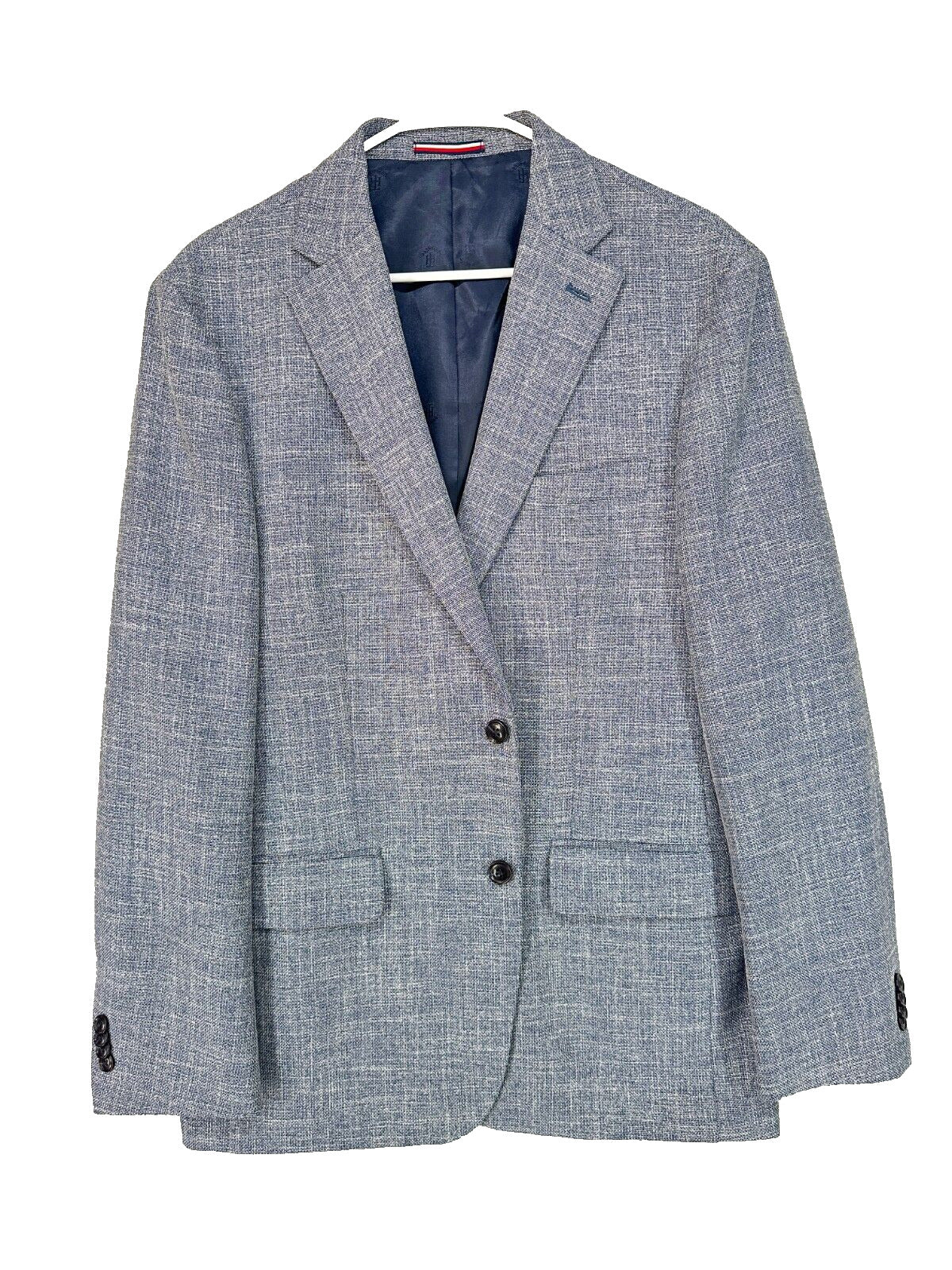 Tommy Hilfiger Sport Coat Mens Size 42R Blue Textured Modern Fit Stretch NWOT