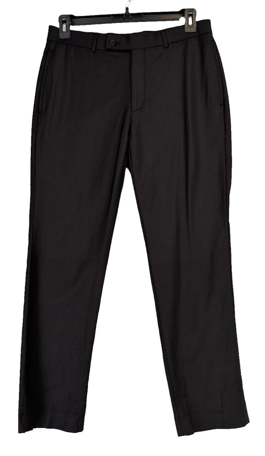 Calvin Klein Mens Dress Pants 33x30 Black Solid Pre Owned