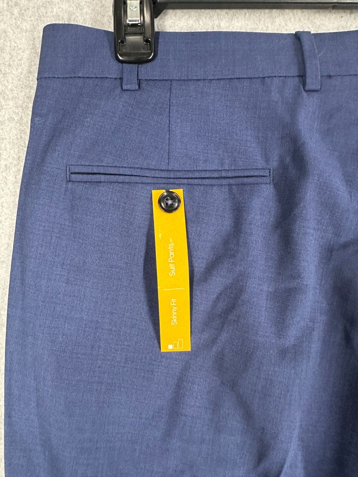 Calvin Klein Suit Pants Skinny Fit Size 36x32 Blue Solid Infinite Stretch PreWor