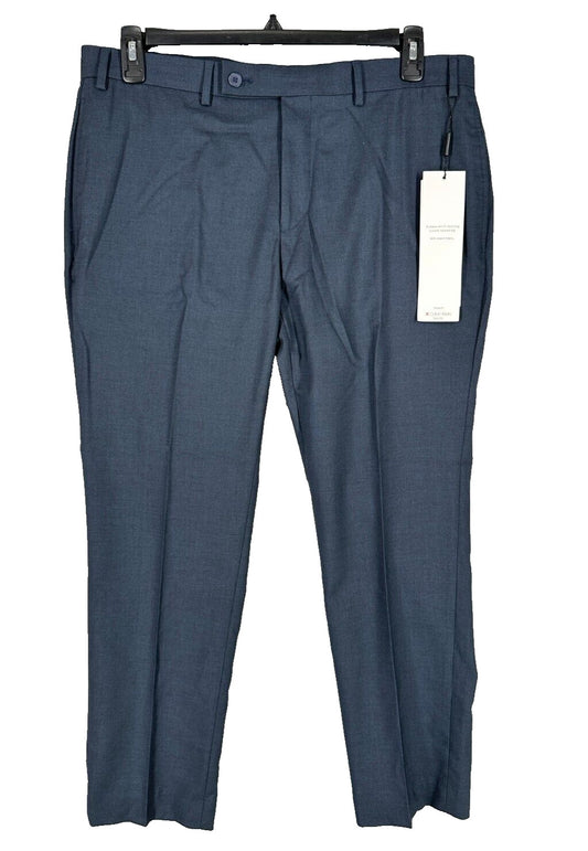 Calvin Klein Dress Pants Mens Size 36x29 Navy Solid Slim Fit Performance NWT