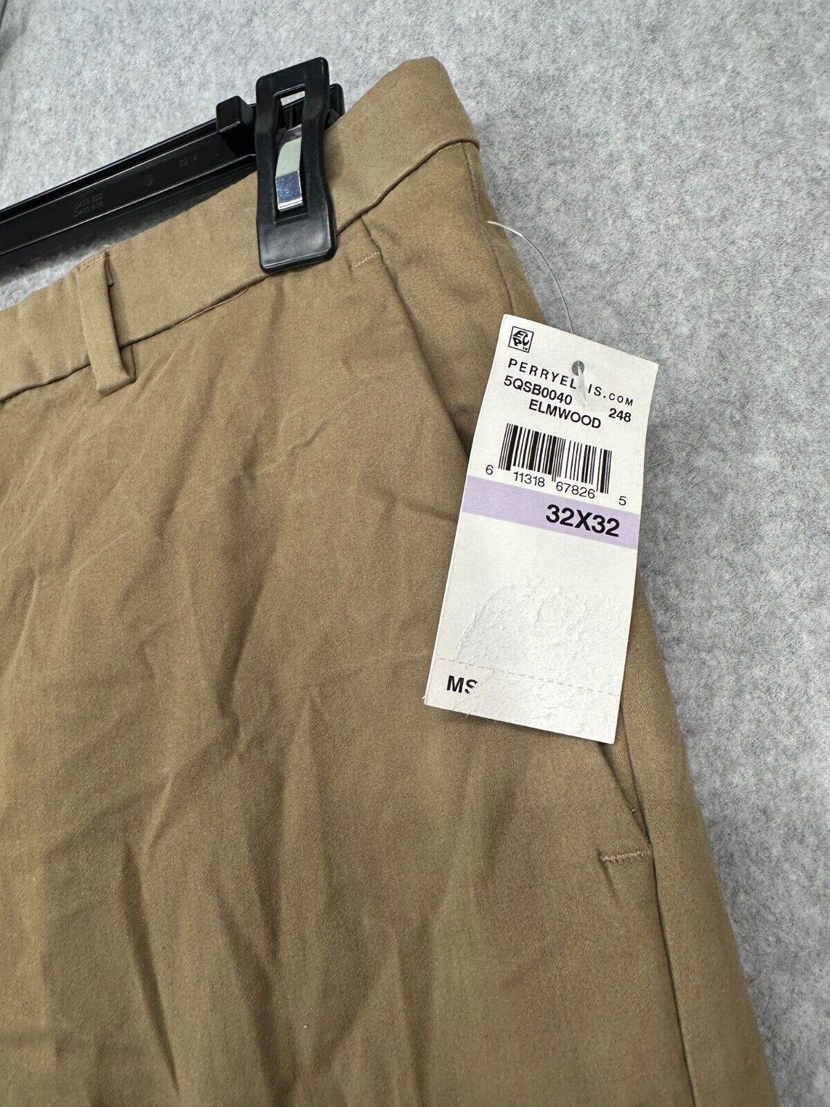 Perry Ellis Dress Pants Mens Size 32x32 Elmwood Brown Tencel Essential Slim NWT