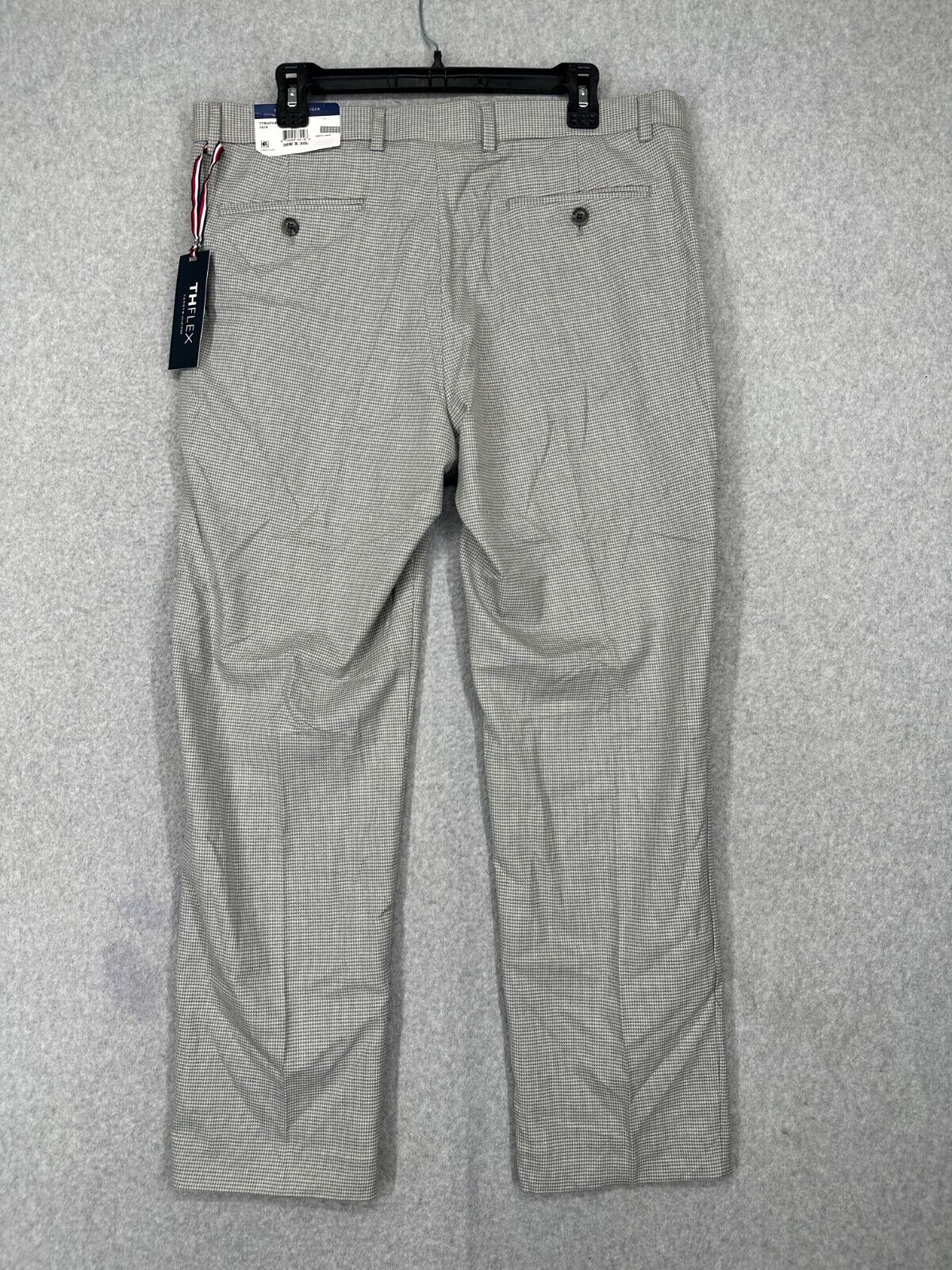 TOMMY HILFIGER Dress Pants Mens Size 30x30 Gray Houndstooth Modern Fit TATE NWT