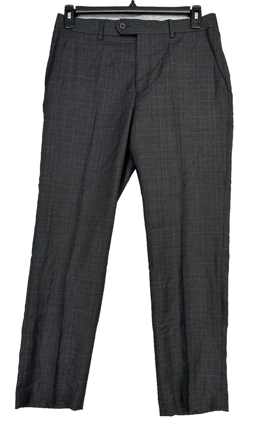 Ralph Lauren Mens Dress Pants 40x30 Gray Blue Plaid UltraFlex Classic Fit NWT