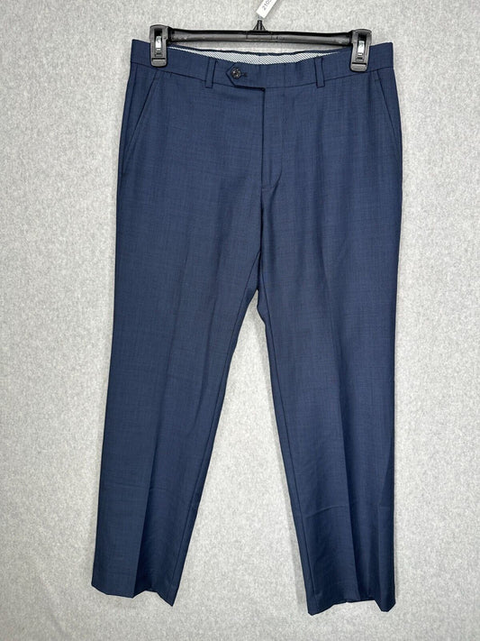 TOMMY HILFIGER Suit Pants Mens Size 33x29 Dark Blue Solid 100% Wool