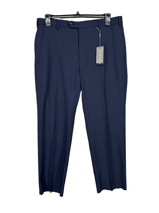 Michael Kors Dress Pants Mens Size 38x28 Navy Classic Fit Performance NWT FLAW