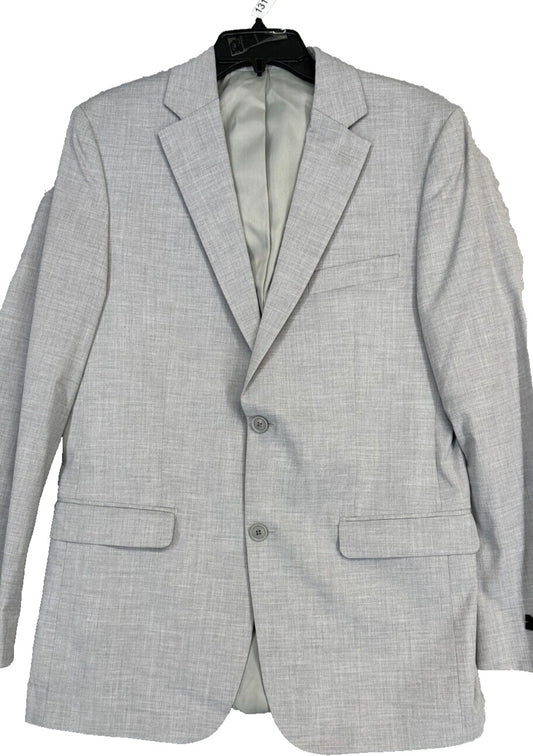 ALFANI Suit Jacket Mens Size 38L Light Gray Solid Classic Fit Stretch NWOT $360