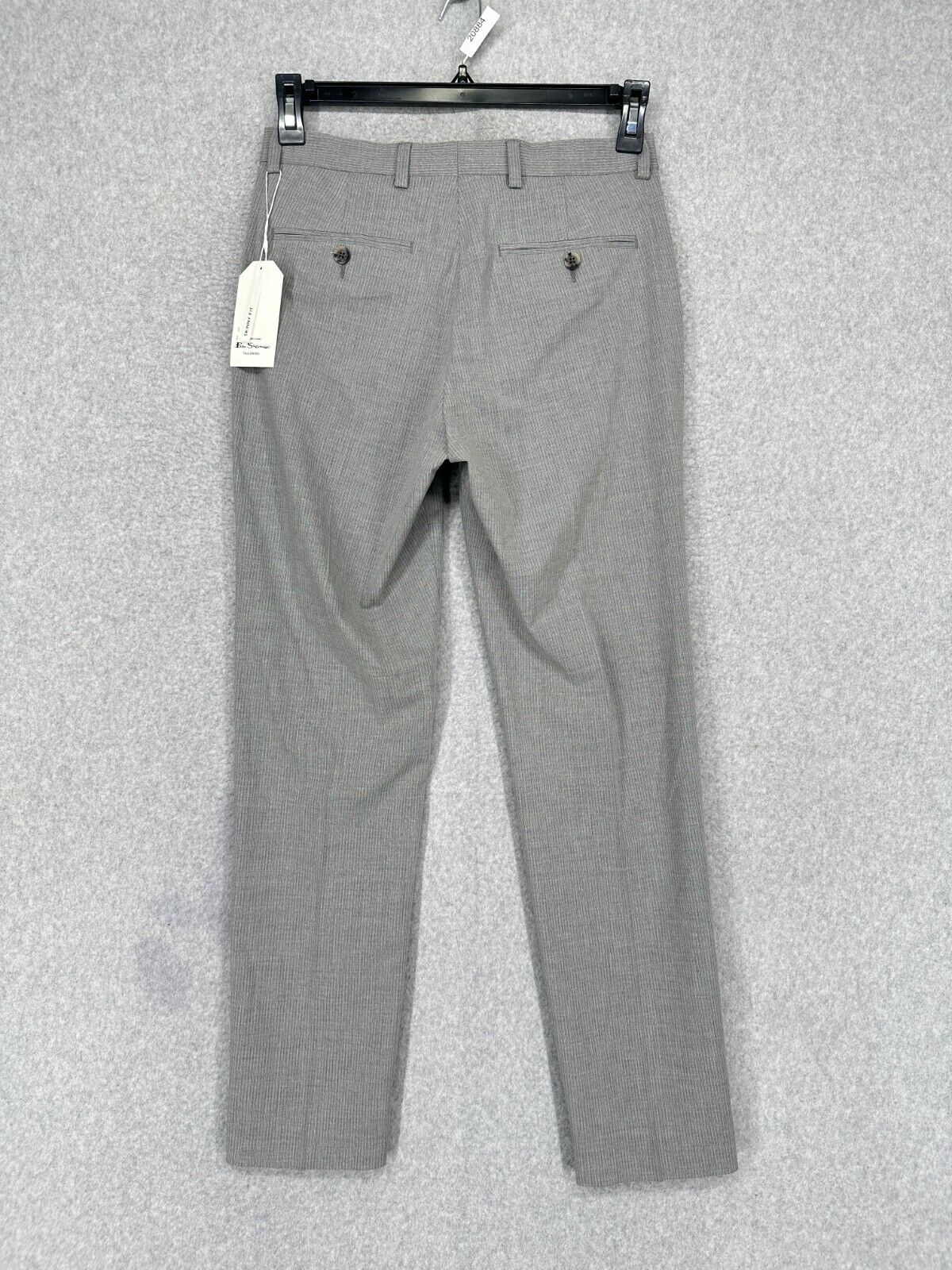 Ben Sherman Suit Pants Mens Size 30x30 Gray White Pinstripe Skinny Fit NWT