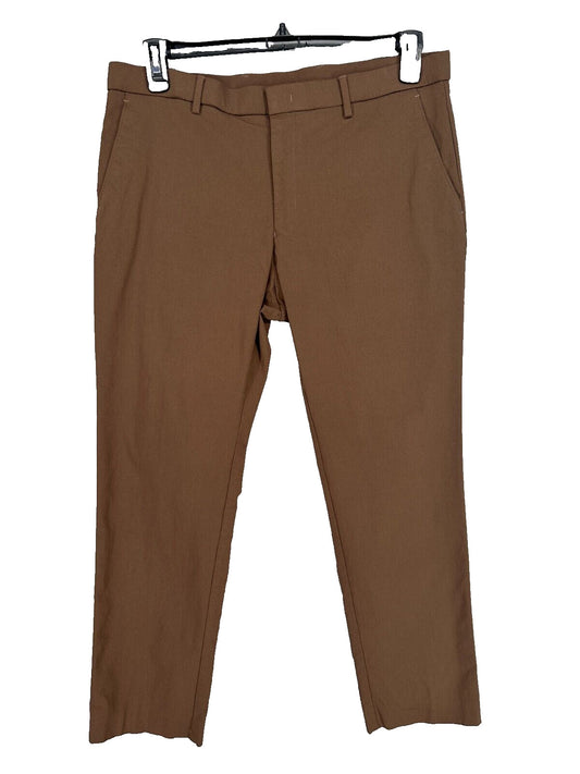 TOMMY HILFIGER Dress Pants Mens Size 36x30 Camel Brown Solid Stretch Performance