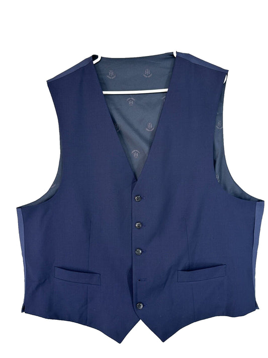 TOMMY HILFIGER Suit Vest Mens Size XL Navy Modern Fit Wool TH-Flex FLAW!