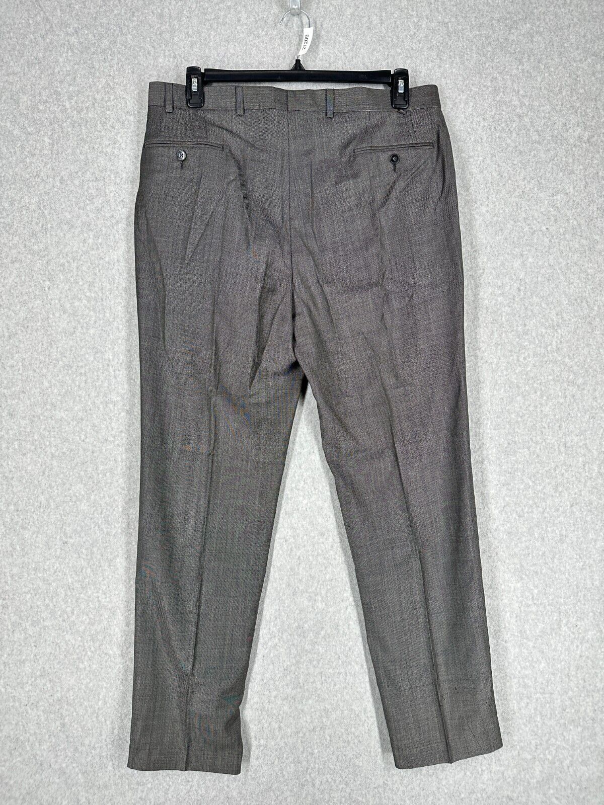 Calvin Klein Dress Pants Mens Size 36x34 Dark Gray 100% Wool WATCH! FLAW