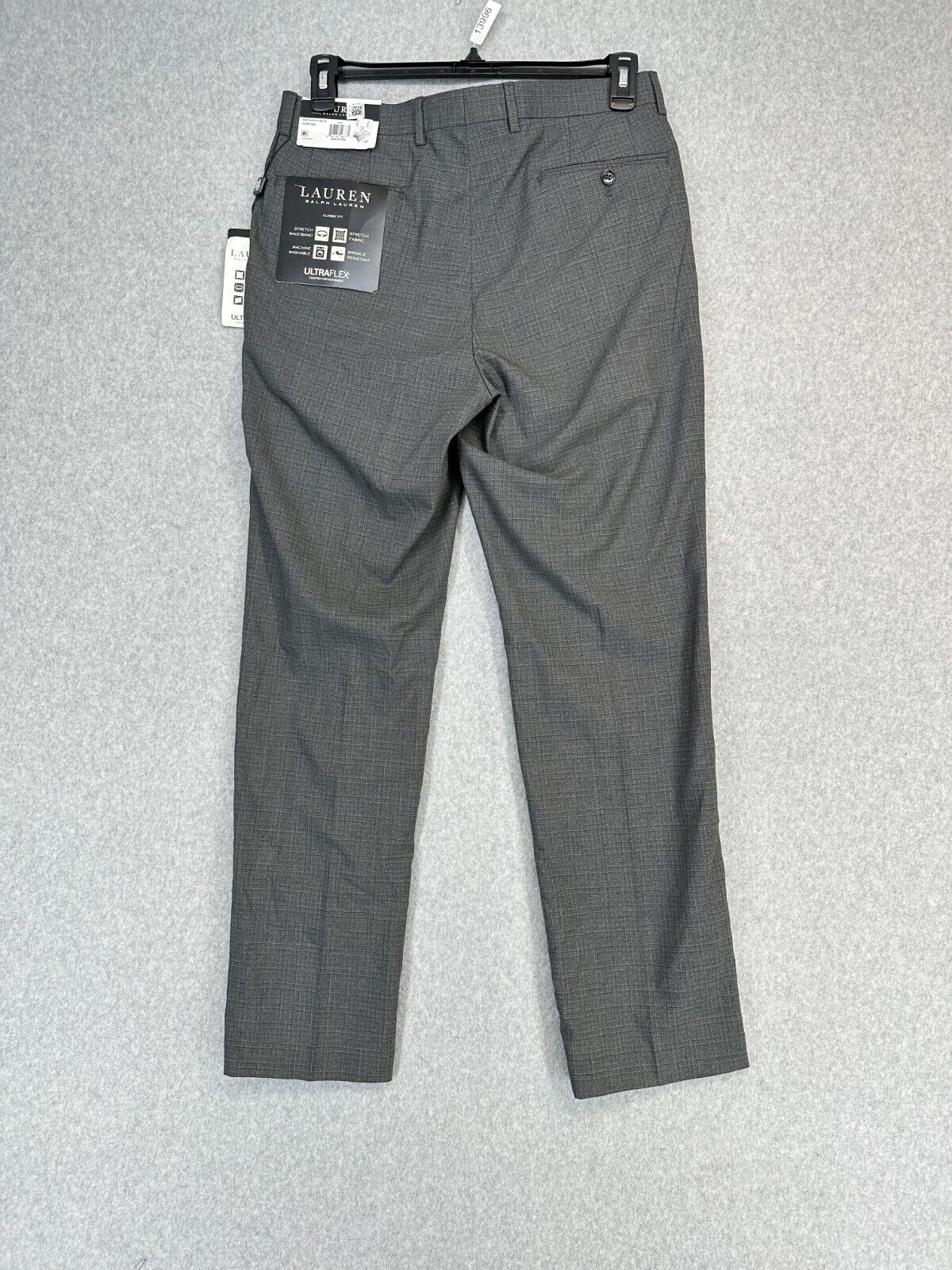 Lauren Ralph Lauren Dress Pants Mens Size 33x32 Norton Gray Mini Grid NWT