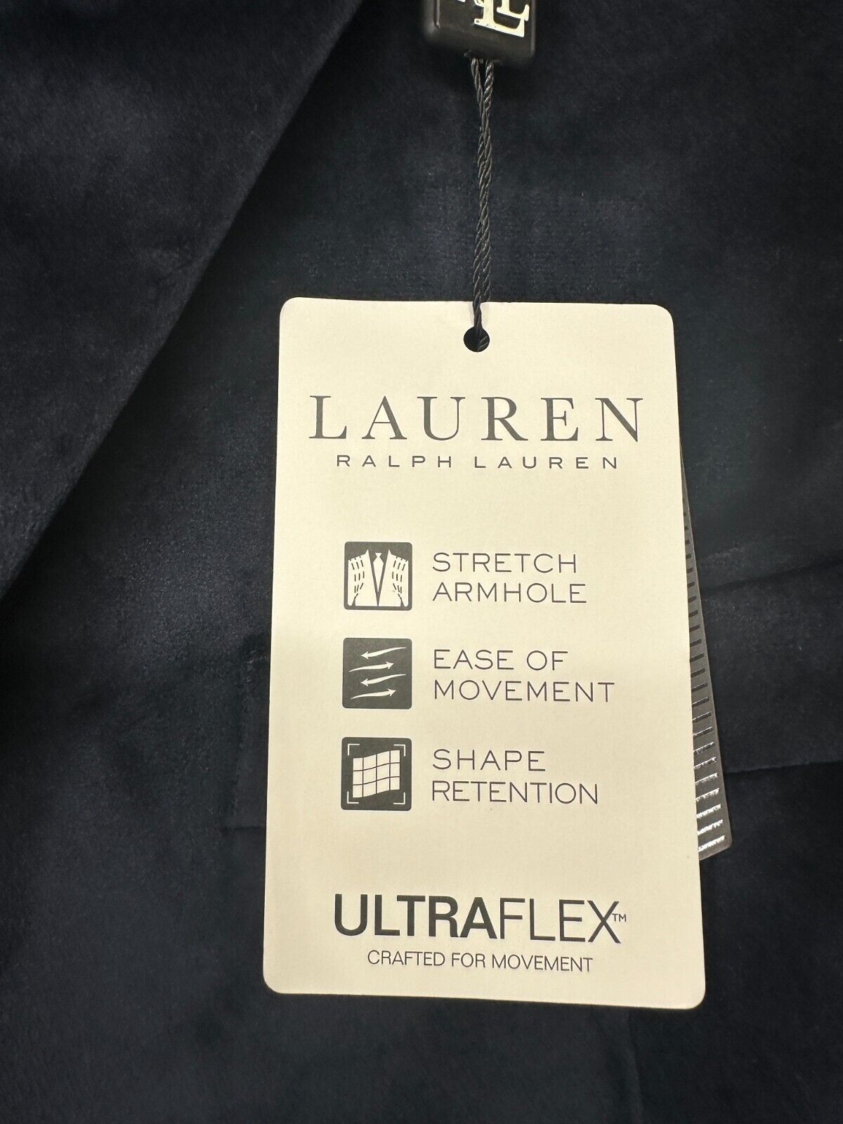 Lauren Ralph Lauren Sport Coat Size 50R Navy Velvet Classic Fit NWT FLAW