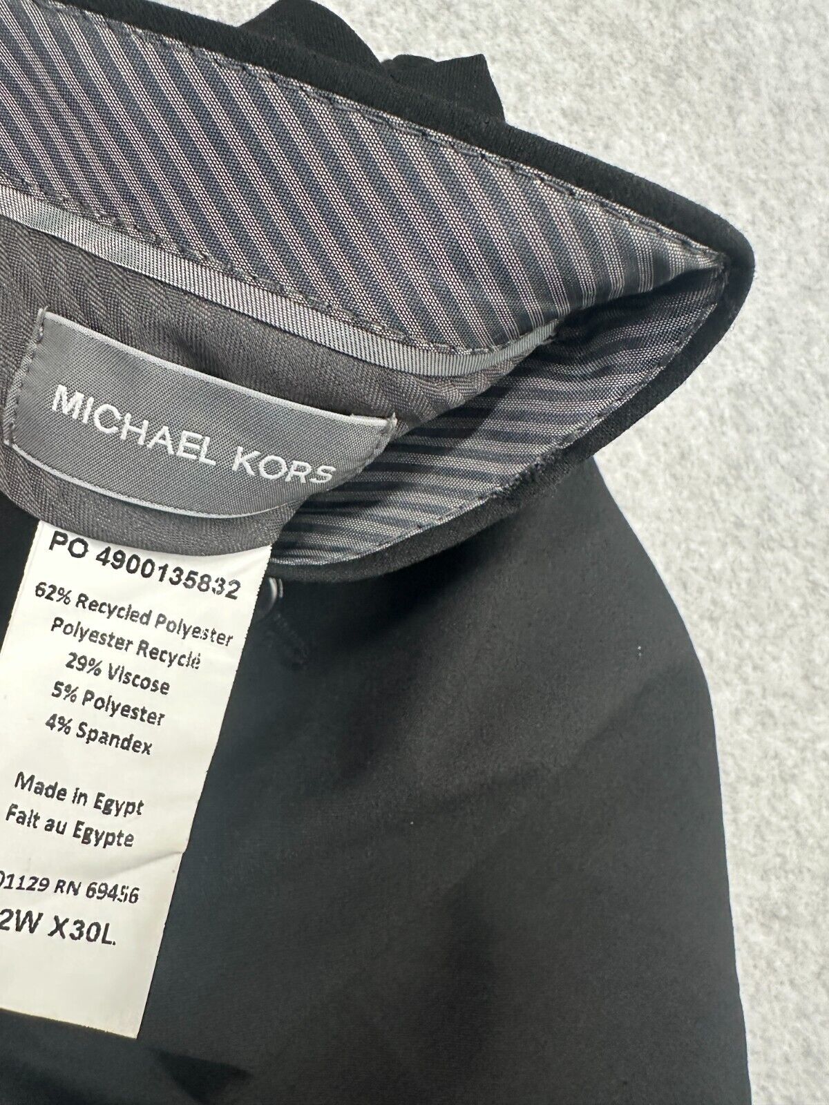 Michael Kors Dress Pants Mens Size 32x30 Black Classic Fit Performance NWOT