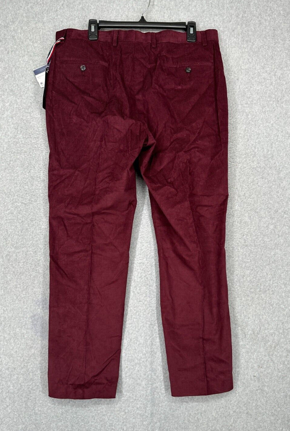 TOMMY HILFIGER Corduroy Pants Mens Size 32x30 Burgundy Modern Fit NWOT $95