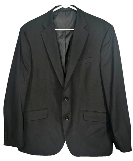 KENNETH COLE Suit Jacket Size 46R Black Techni-Cole Slim Fit Stretch NWOT $360